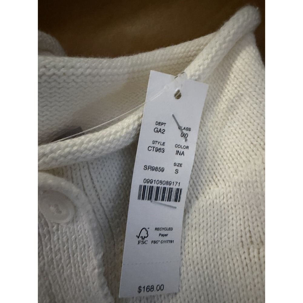 J. Crew S 2025 Rollneck™ cardigan with lobster intarsia CT963 $198 - Picture 8 of 8